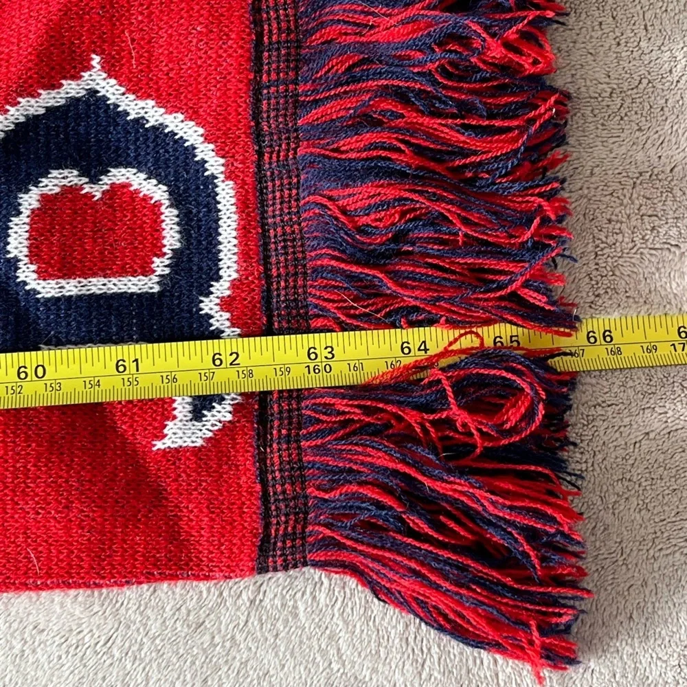Boston Red Sox Scarf Red White Blue Fringe One Size